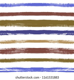 Grunge hand drawn paint brush. Curved brush stroke vector illustration. Stripe seamless pattern.