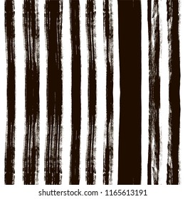 Grunge hand drawn paint brush. Curved brush stroke vector illustration. Stripe seamless pattern.