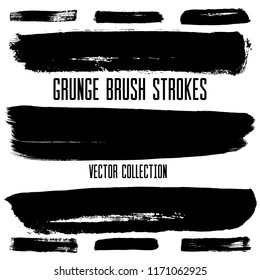 Grunge hand drawn paint brush. Curved brush stroke vector illustration.