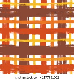 Grunge hand drawn paint brush. Curved brush stroke vector illustration. Stripe seamless pattern.