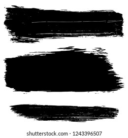Grunge hand drawn paint brush. Curved brush stroke vector illustration.