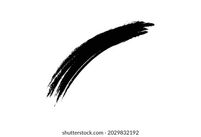 Grunge hand drawn paint brush. Curved brush stroke vector illustration