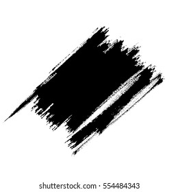 Grunge hand drawn paint brush. Curved brush stroke vector illustration.