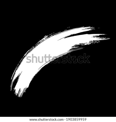 Grunge hand drawn paint brush. Curved brush stroke vector illustration