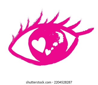 Grunge Hand Drawn Pink Eye Heart Stock Vector (Royalty Free) 2204528287 ...