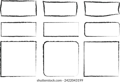 grunge and hand drawn rectangle frames