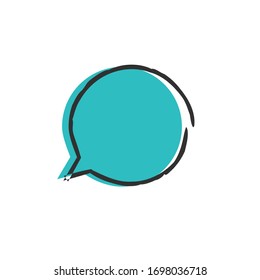 Grunge hand drawn speech bubble frame, blog icon. Concept for blog design, chat, forum, social network, communication. Stock Vector illustration isolated on white background.