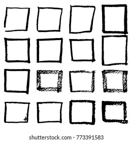 Grunge Hand Drawn Square Frame Isolated Stock Vector (Royalty Free ...