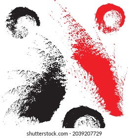 Grunge hand drawn strokes and circles isolated on white