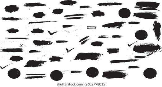 Grunge hand drawn textures vector set. 