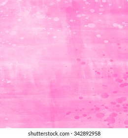 Grunge hand drawn watercolor background. Handmade texture. Soft pink color. Vector illustration.