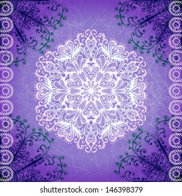 Grunge hand drawn winter greeting card with snowflake. Eps10