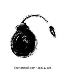 grunge hand grenade, vector illustration