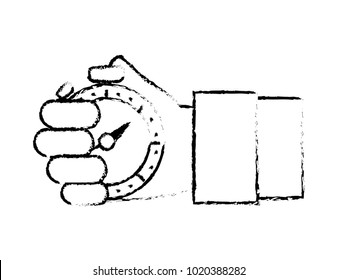 grunge hand man with chronometer time object