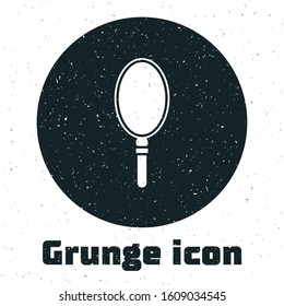 Grunge Hand mirror icon isolated on white background.  Vector Illustration