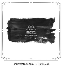 Grunge hand - painted brush stroke on a light background. Expressive vector element for design.