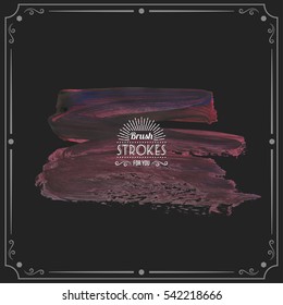 Grunge hand - painted brush stroke on a dark background. Expressive vector element for design.