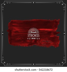 Grunge hand - painted brush stroke on a dark background. Expressive vector element for design.