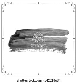 Grunge hand - painted brush stroke on a light background. Expressive vector element for design.