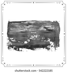 Grunge hand - painted brush stroke on a light background. Expressive vector element for design.