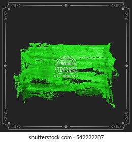 Grunge hand - painted brush stroke on a dark background. Expressive vector element for design.