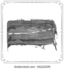 Grunge hand - painted brush stroke on a light background. Expressive vector element for design.