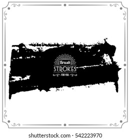 Grunge hand - painted brush stroke on a light background. Expressive vector element for design.