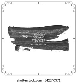 Grunge hand - painted brush stroke on a light background. Expressive vector element for design.