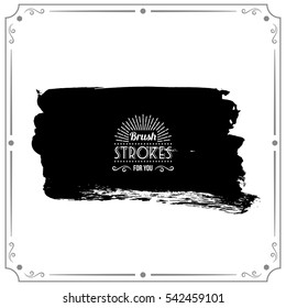 Grunge hand - painted brush stroke on a light background. Expressive vector element for design.