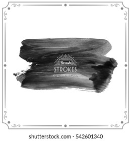 Grunge hand - painted brush stroke on a light background. Expressive vector element for design.