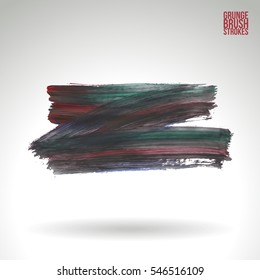 Grunge hand - painted brush stroke on a light background. Expressive vector element for design.