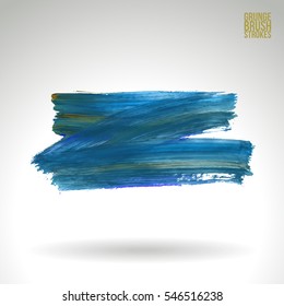 Grunge hand - painted brush stroke on a light background. Expressive vector element for design.
