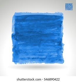 Grunge hand - painted brush stroke on a light background. Expressive vector element for design.