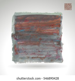 Grunge hand - painted brush stroke on a light background. Expressive vector element for design.