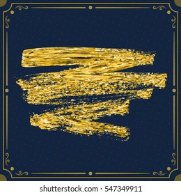 Grunge hand - painted brush stroke on a dark background. Expressive vector element for design.
