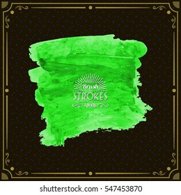 Grunge hand - painted brush stroke on a dark background. Expressive vector element for design.