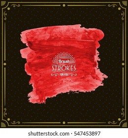 Grunge hand - painted brush stroke on a dark background. Expressive vector element for design.