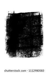 Grunge hand painted rough stain texture background. Black blot isolated