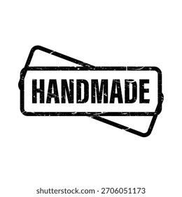 Grunge handmade stamp black vector illustration isolated on white background artistic design element