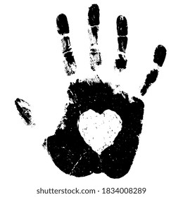 Grunge handprint vector illustration on white background