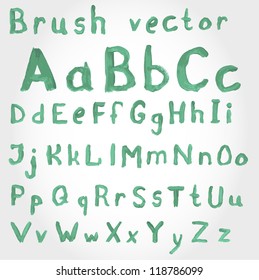 Grunge handwritten alphabet, isolated on white background