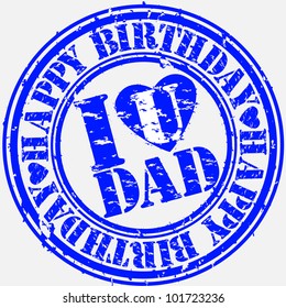 Grunge happy birthday dad, vector illustration