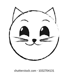 grunge happy cat face emoji expression