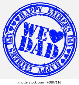 Grunge Happy father s day rubber stamp, vector illustration