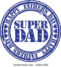 Grunge Happy fathers day rubber stamp, vector illustration 