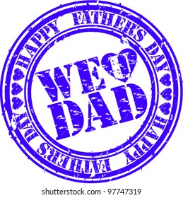 Grunge Happy father's day rubber stamp, vector illustration