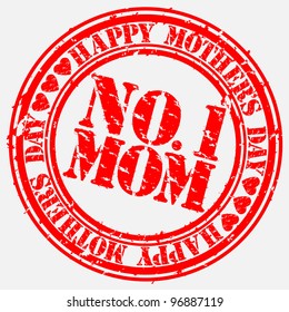 Grunge Happy mother's day rubber stamp, vector illustration