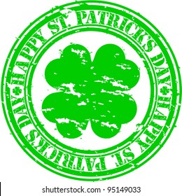 Grunge Happy Saint Patrick Day rubber stamp, vector illustration