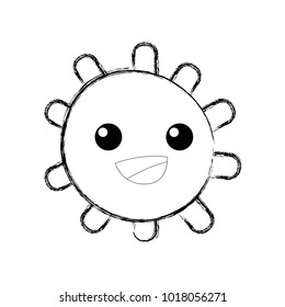 grunge happy sun with lights ray kawaii