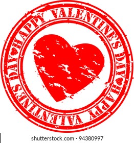 Grunge Happy Valentine's day rubber stamp, vector illustration